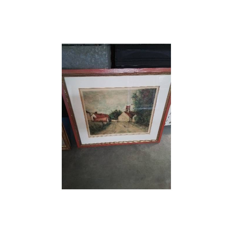 LITHOGRAPHIE NUMÉROTÉE ET CONTRESIGNÉE ENTRÉE DE VILLAGE 