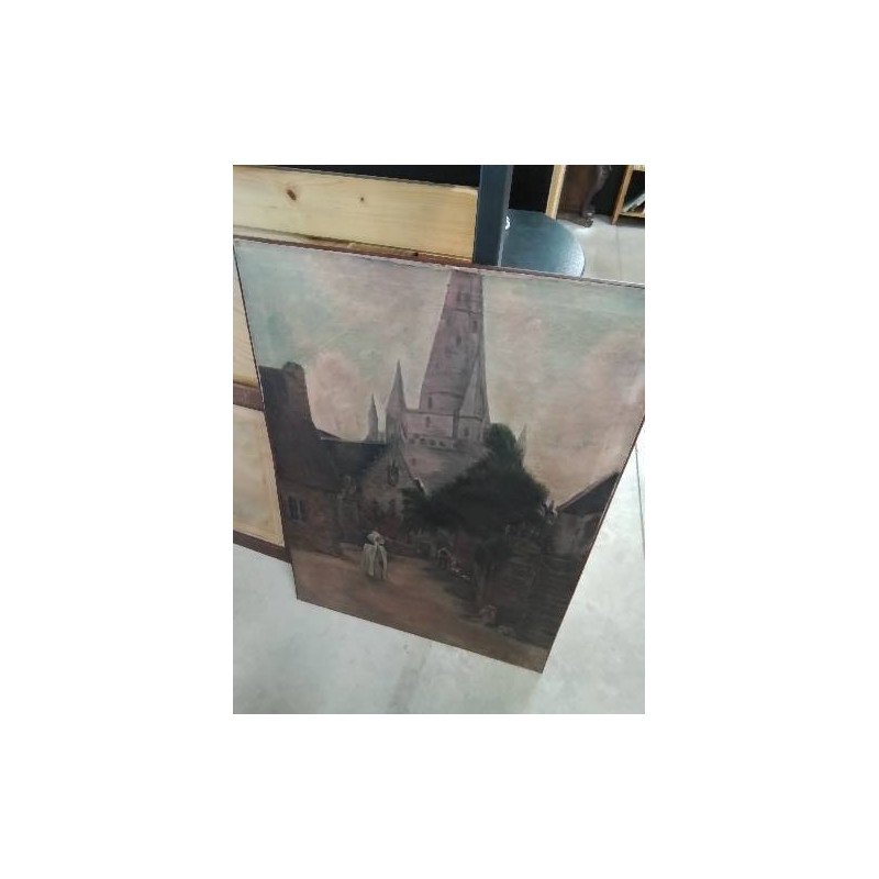 HUILE SUR TOILE ÉCOLE BRETONNE DEBUT XXE
