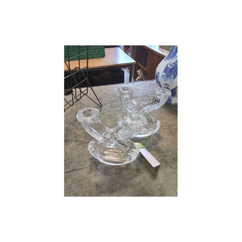 PAIRE DE BOUGEOIRS CRISTAL DE VANNES
