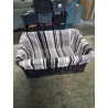 CAISSE RECTANGULAIRE VANNERIE NOIR ET TISSU