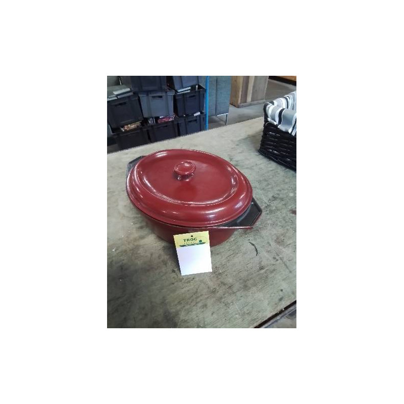 COCOTTE OVALE FONTE ÉMAILLÉE ROUGE