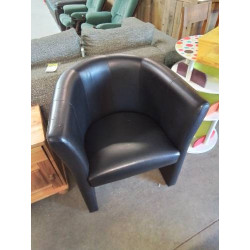 FAUTEUIL GONDOLE PU NOIR