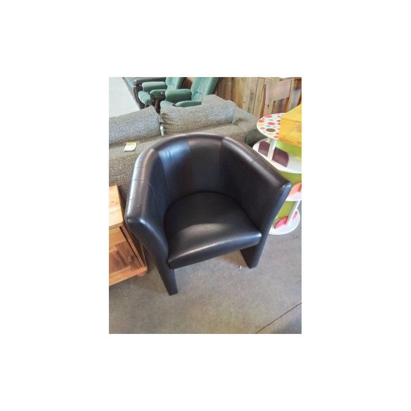 FAUTEUIL GONDOLE PU NOIR