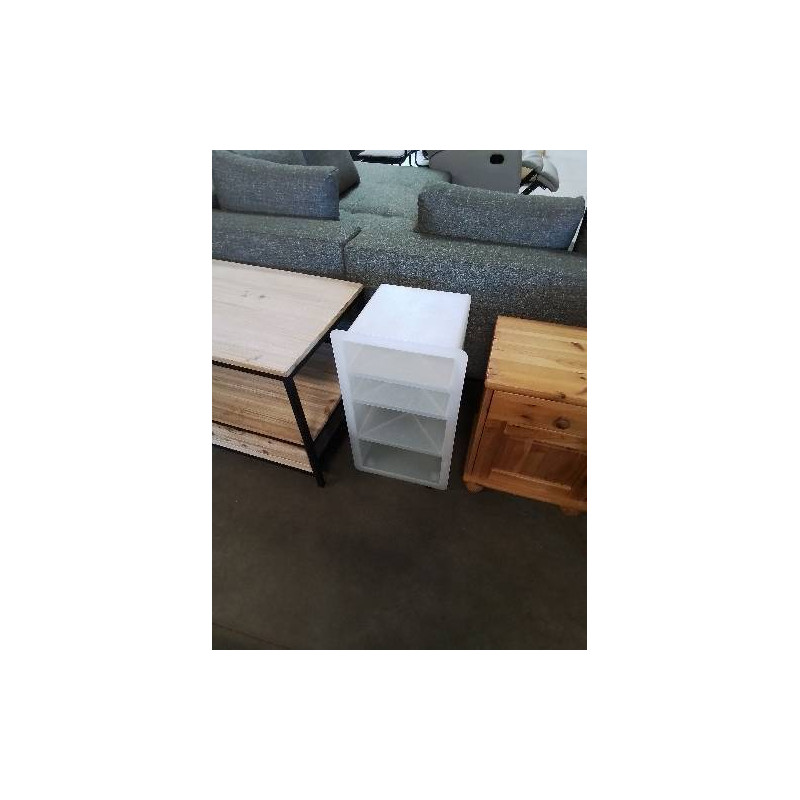 ÉTAGÈRE A ROULETTES RESINE BLANC 4 NICHES