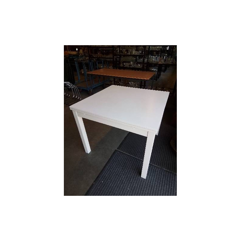 TABLE CARRÉE EXTENSIBLE BOIS ECRU 90X90X74CM