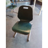 CHAISE D’ACCEUIL A POIGNÉE PIÈTEMENT MÉTAL CHROMÉ ASSISE BOIS VERT SOUVIGNET
