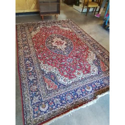 TAPIS LAINE ROUGE BLEU ÉCRU...