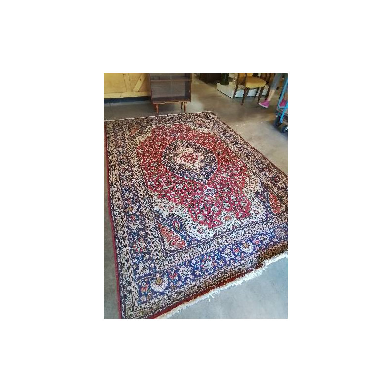 TAPIS LAINE ROUGE BLEU ÉCRU VERT 198X297CM