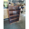 BIBLIOTHÈQUE BOIS 6 PORTES COULISSANTES VERRE ANNÉES 60
