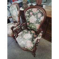 FAUTEUIL ACAJOU CAPITONNÉ...
