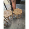 TABLE BASSE HEXAGONALE BAMBOU ET VANNERIE 