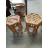 TABLE BASSE HEXAGONALE BAMBOU ET VANNERIE 