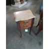 COMMODE BOIS DE ROSE MARQUETÉ GARNITURES BRONZE 2 TIROIRS DESSUS MARBRE STYLE LOUIS XV