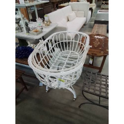 BERCEAU ROTIN BLANC