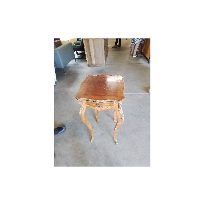 CONSOLE STYLE LOUIS XV BOIS DE ROSE 1 TIROIR GARNITURES BRONZE EN L ETAT