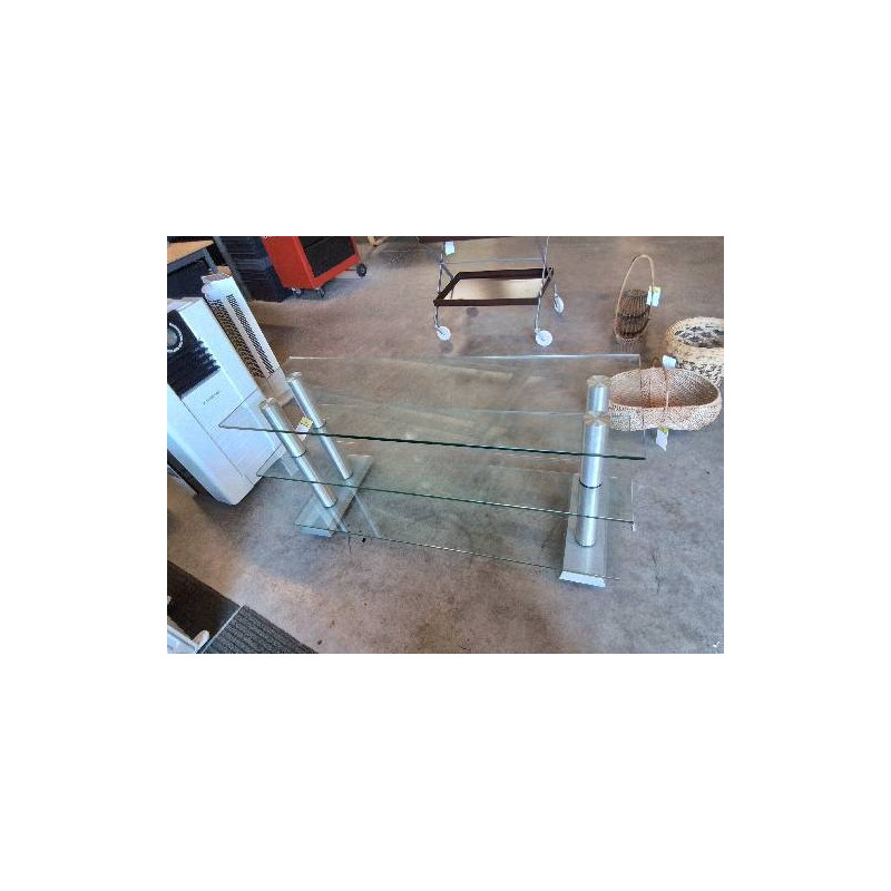 MEUBLE TV  VERRE ET ACIER BROSSÉ 3 NIVEAUX SPECTRAL ST 121ALSI
