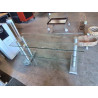 MEUBLE TV  VERRE ET ACIER BROSSÉ 3 NIVEAUX SPECTRAL ST 121ALSI