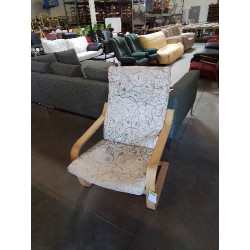 FAUTEUIL BOIS CLAIR TISSU...