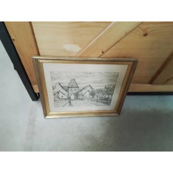 GRAVURE MUTZIG CADRE DORE