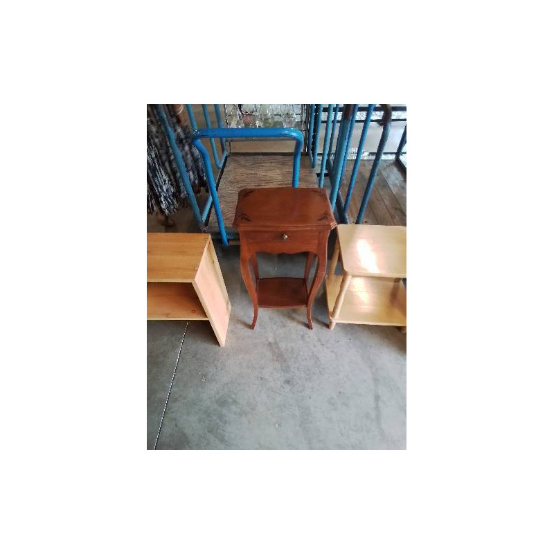 CONSOLE BOIS 1 TIROIR PIEDS CAMBRÉS 