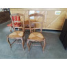 8 CHAISES BOIS PAILLÉ A ENTRETOISE HAUT DOSSIER COQUILLE STYLE RÉGENCE 