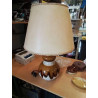 LAMPE CÉRAMIQUE  OCRE AJ ECRU ANNÉES 70 