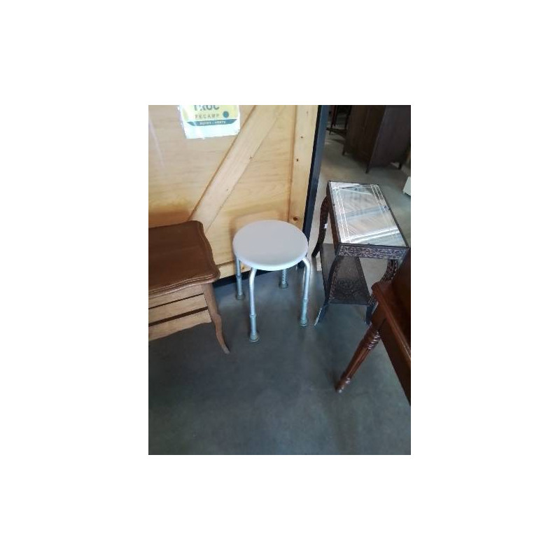 TABOURET DE DOUCHE ROND PIEDS RÉGLABLE PU ET MÉTAL 