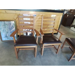 FAUTEUIL BOIS ASSISE CUIR...