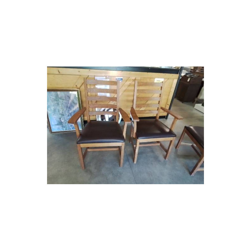 FAUTEUIL BOIS ASSISE CUIR CHOCOLAT
