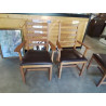 FAUTEUIL BOIS ASSISE CUIR CHOCOLAT