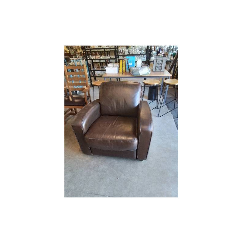 FAUTEUIL CLUB CHOCOLAT CUIR ET PU