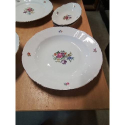 SERVICE DE TABLE PORCELAINE AUX FLEURS ANNÉES 60