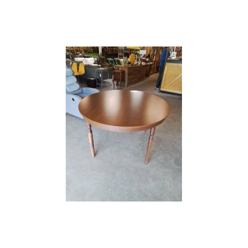 TABLE RONDE 1 RALLONGE PAPILLON  BOIS  PIEDS RONDS120X75 