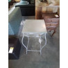 CONSOLE MÉTAL AUX FLEURS PLATEAU BOIS KAKI
