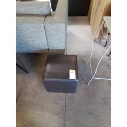 POUF CARRÉ PU CHOCOLAT 
