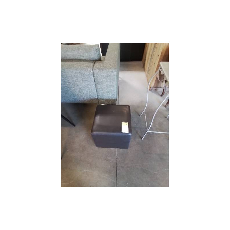 POUF CARRÉ PU CHOCOLAT 