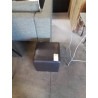 POUF CARRÉ PU CHOCOLAT 