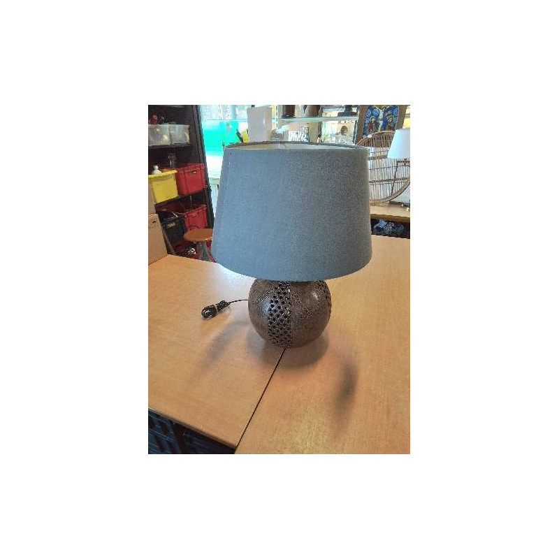 LAMPE BOULE METAL AJ GRIS 