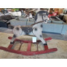CHEVAL A BASCULE ET ROULETTES BOIS DEBUT XXE 
