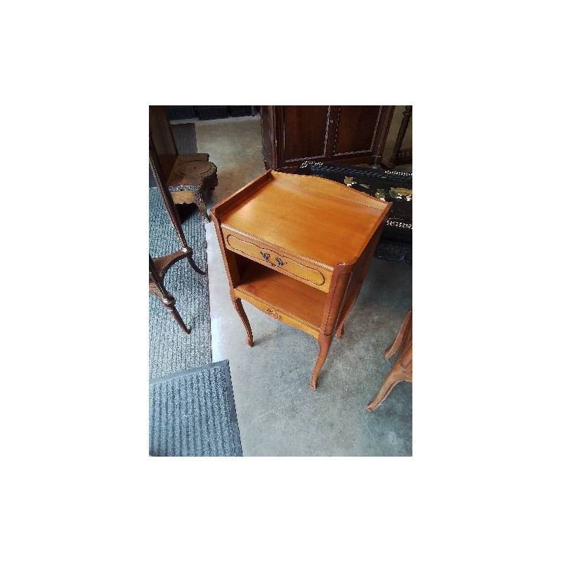 CHEVET BOIS CLAIR 1 TIROIR 1 NICHE STYLE REGENCE 
