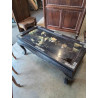 TABLE BASSE RECTANGULAIRE BOIS NOIR LAQUÉ ET NACRE STYLE ASIATIQUE 