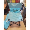 CHAISE ENFANT DE CAMPING PLIANTE METAL NOIR ET TOILE BLEU
