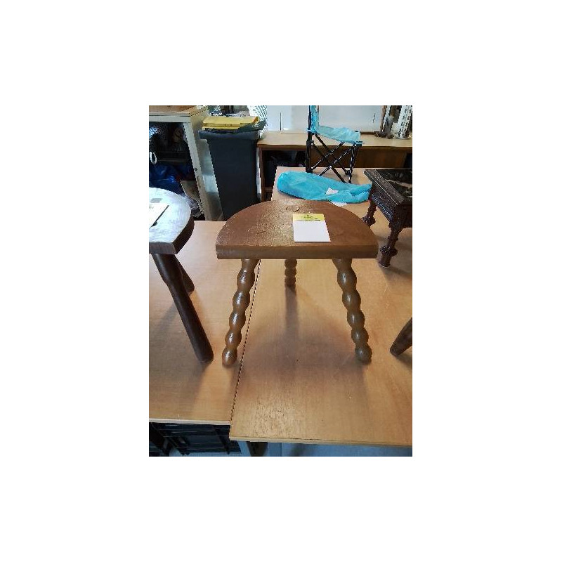 PORTE PLANTE DEMI LUNE TRIPODE PIEDS CHAPELET BOIS 