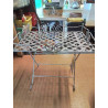 DESSERTE PLIANTE METAL PEINT ARGENT