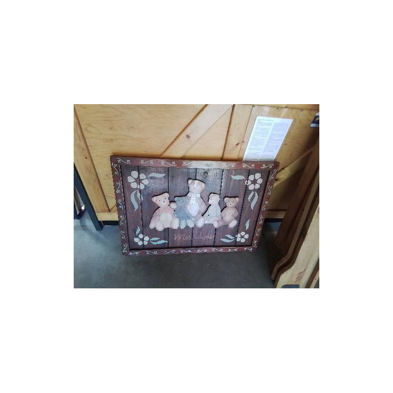 TABLEAU RECTANGULAIRE BOIS AU NOUNOURS MES AMIS COUNTRY CORNER 