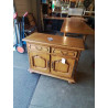 BUFFET BOIS CLAIR MOULURÉ 2 TIROIRS 2 PORTES PIEDS BOULES STYLE RÉGENCE
