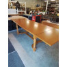 TABLE RECTANGULAIRE A ENTRETOISE EXTENSIBLE BOIS CLAIR 177X95X77CM