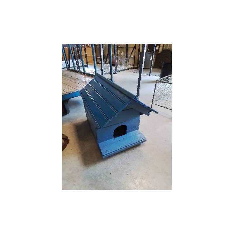 NICHE A OISEAUX BOIS PEINT BLEU