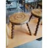 PORTE PLANTE ROND BOIS PIEDS CHAPELET 