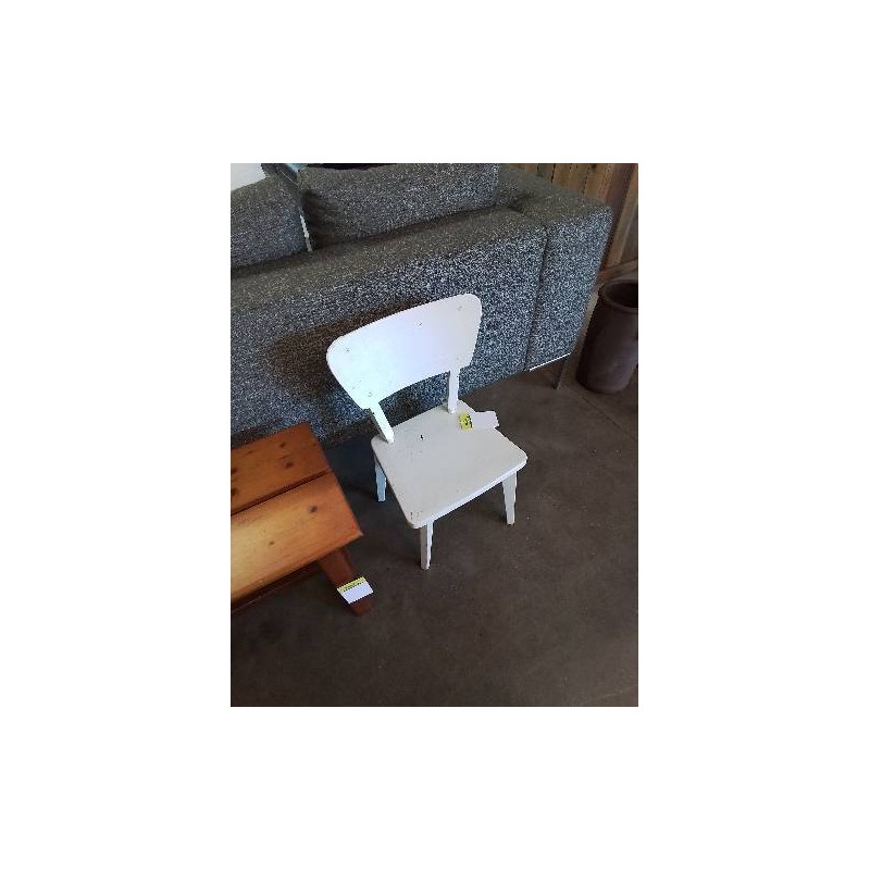 CHAISE ENFANT BOIS PEINT BLANC ANNÉES 50